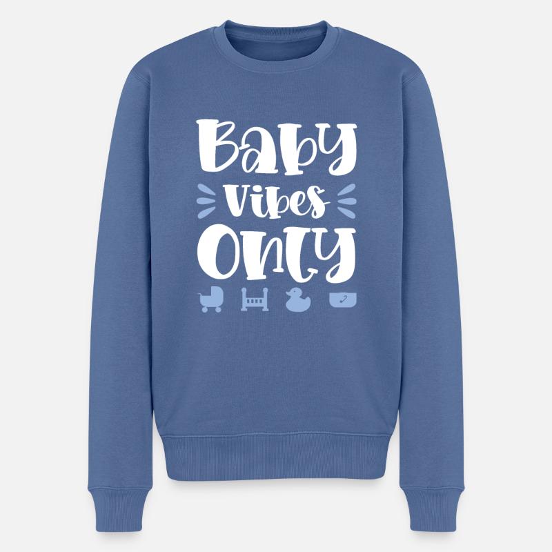 baby vibes only - Männer Premium Bio Pullover - Taubenblau
