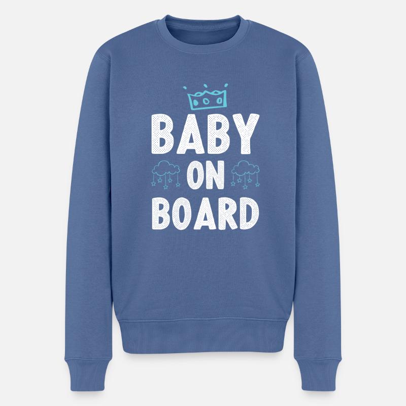 Bébé à bord - Pull Premium bio Homme - bleu pigeon