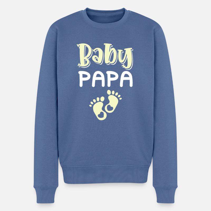 Papa bébé - Pull Premium bio Homme - bleu pigeon