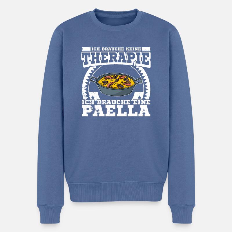Spanien Reise Valencia Gericht Küche Spruch - Männer Premium Bio Pullover - Taubenblau