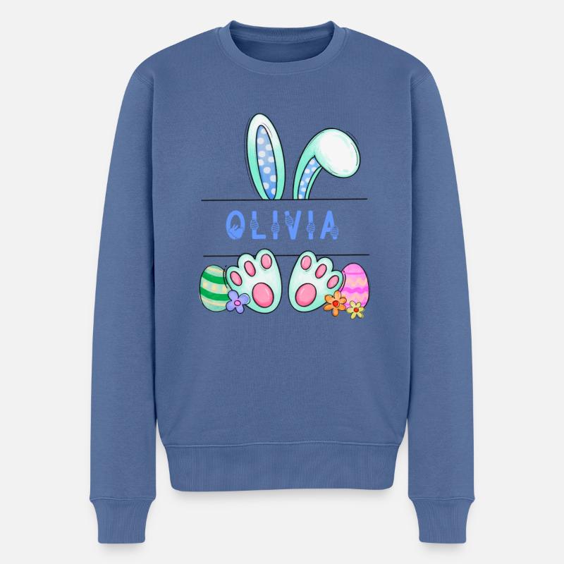 Osterhase, Hase, niedlich - Männer Premium Bio Pullover - Taubenblau