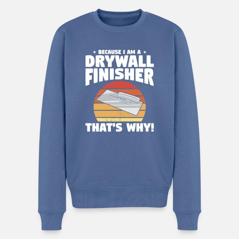 Weil ich ein Trockenbaufertiger bin, deshalb - Männer Premium Bio Pullover - Taubenblau