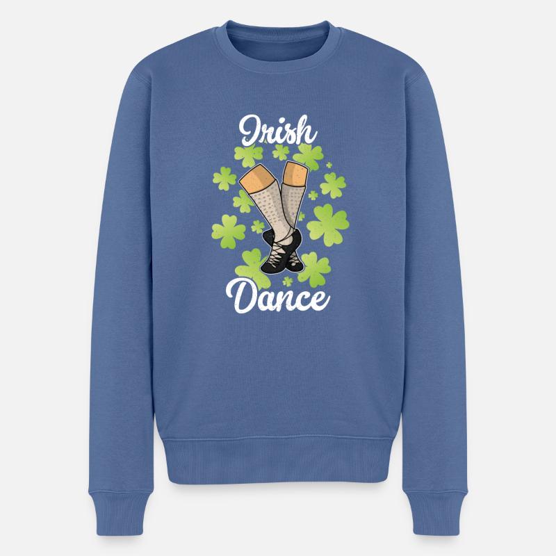 Danse irlandaise Danseur Irlande Clover - Pull Premium bio Homme - bleu pigeon