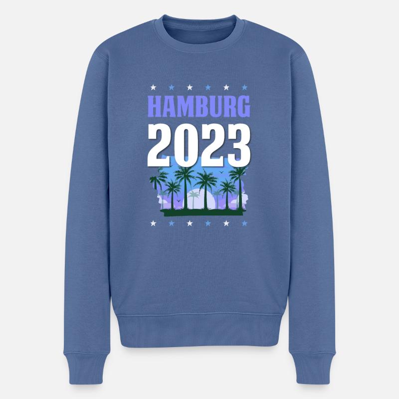 Hamburg 2023 - Männer Premium Bio Pullover - Taubenblau