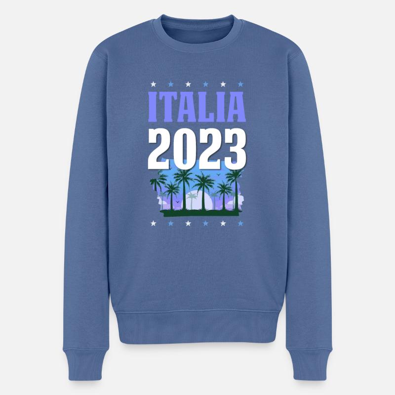 Italie 2023 - Pull Premium bio Homme - bleu pigeon