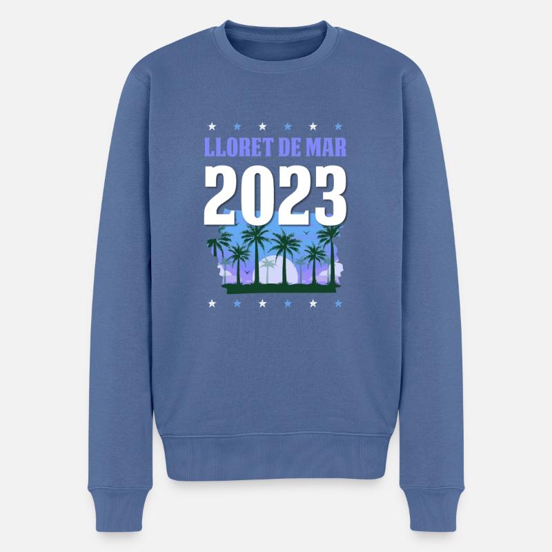 Lloret de Mar 2023 - Pull Premium bio Homme - bleu pigeon