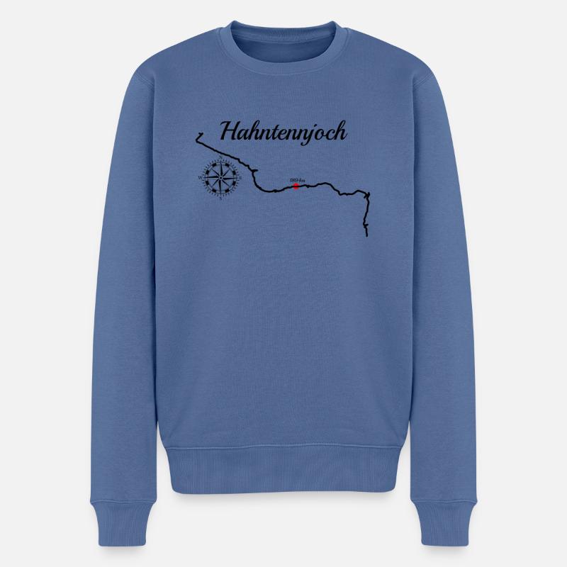 Hahntennjoch Serpentinen - Männer Premium Bio Pullover - Taubenblau