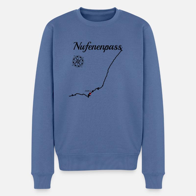 Nufenenpass-Serpentinen - Männer Premium Bio Pullover - Taubenblau