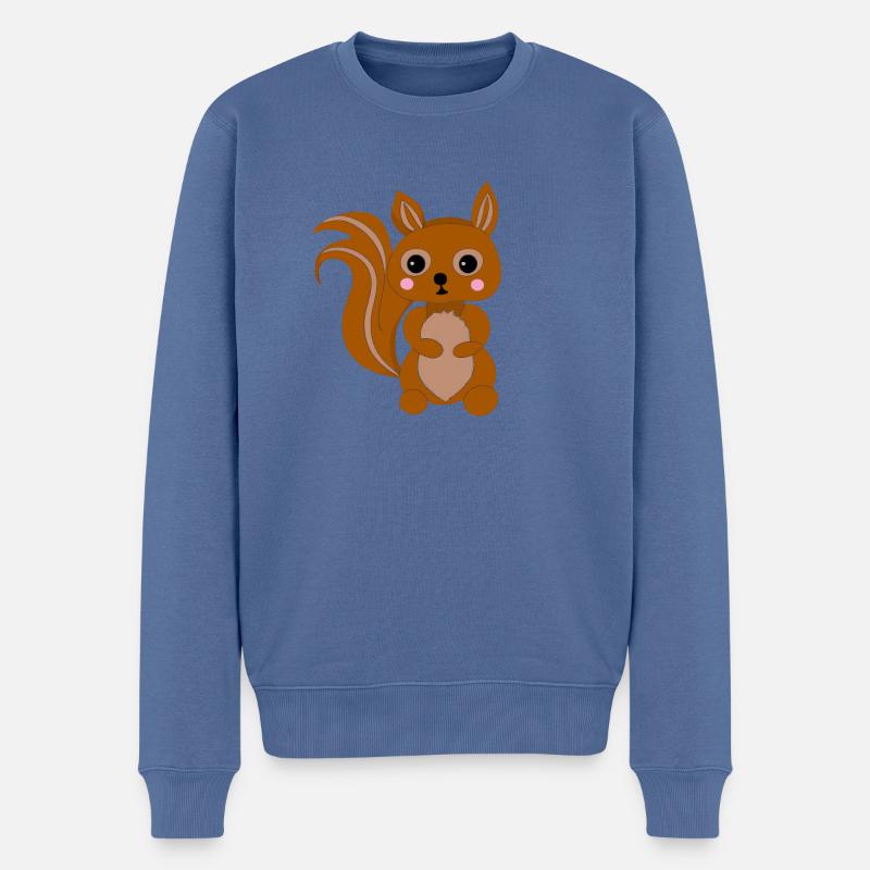 Écureuil Kawaii mignon - Pull Premium bio Homme - bleu pigeon