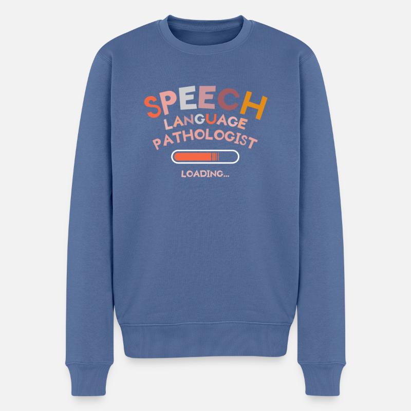 Speech Language Pathologist Loading SLPA - Men's Premium Organic Jumper - stone blue