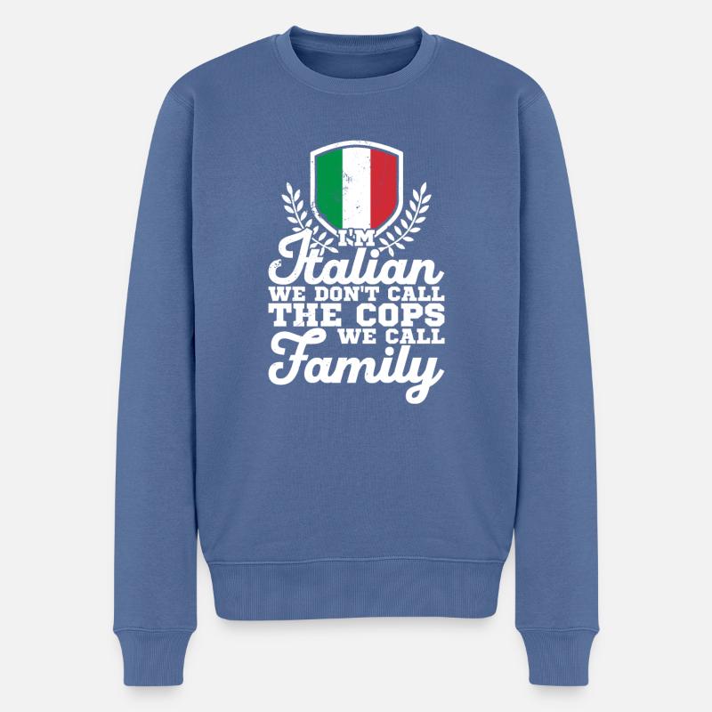 Italie Patrie Rome Drapeau italien - Pull Premium bio Homme - bleu pigeon