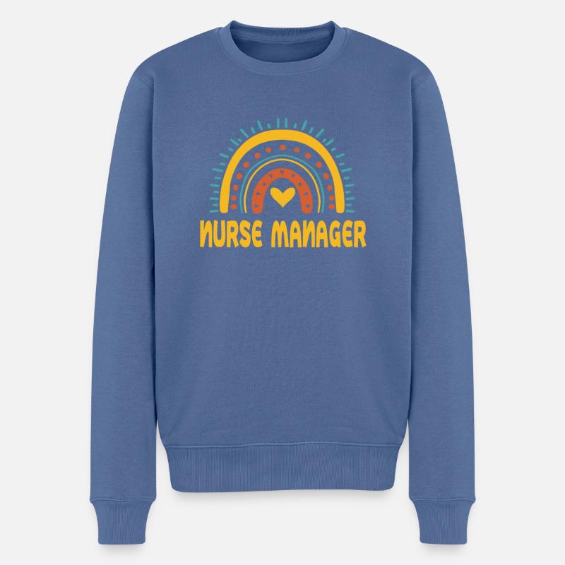 Pflegedienstleitung - Männer Premium Bio Pullover - Taubenblau