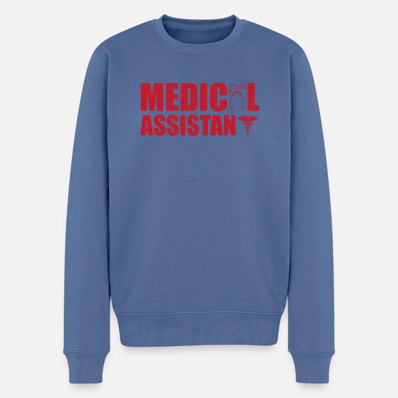 Grand design d’assistant médical - Pull Premium bio Homme - bleu pigeon