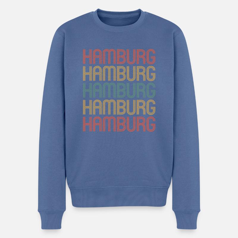 Hamburgerin Hamburger Hambourg - Pull Premium bio Homme - bleu pigeon