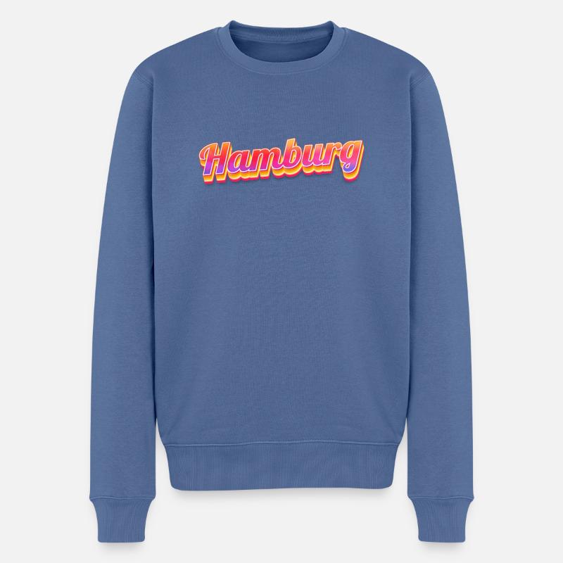 Hamburgerin Hamburger Hambourg - Pull Premium bio Homme - bleu pigeon