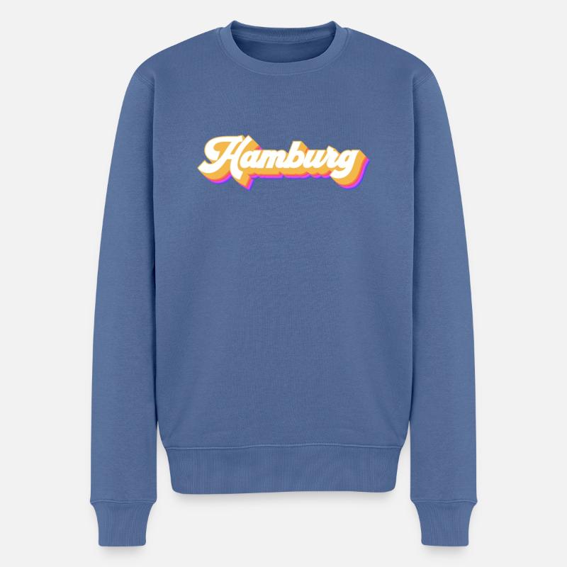 Hamburgerin Hamburger Hambourg - Pull Premium bio Homme - bleu pigeon