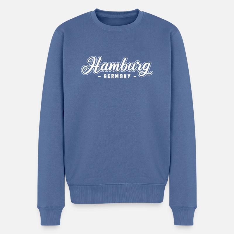 Hamburgerin Hamburger Hamburg - Männer Premium Bio Pullover - Taubenblau
