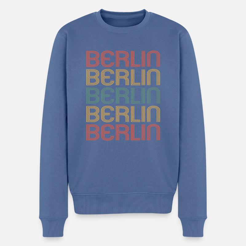 Berlin Berlinerin Berliner Stadt Berlin - Männer Premium Bio Pullover - Taubenblau