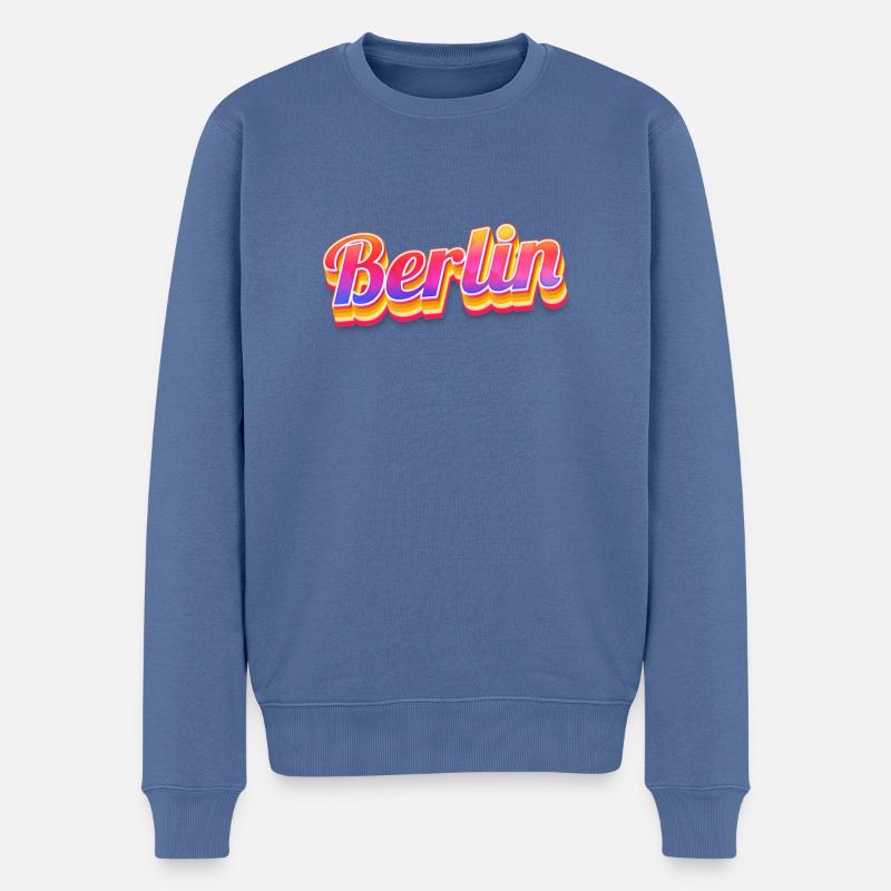 Berlin Berlinerin Berliner Stadt Berlin - Männer Premium Bio Pullover - Taubenblau