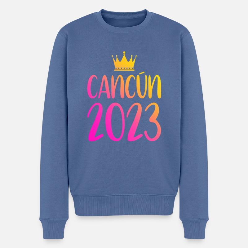 Cancun 2023 - Pull Premium bio Homme - bleu pigeon