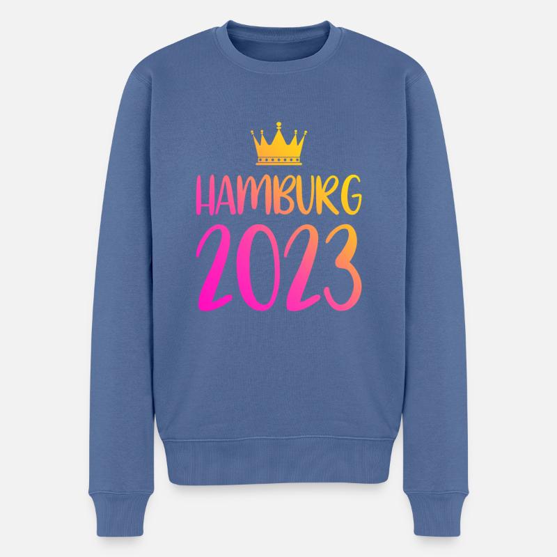 Hamburg 2023 - Männer Premium Bio Pullover - Taubenblau