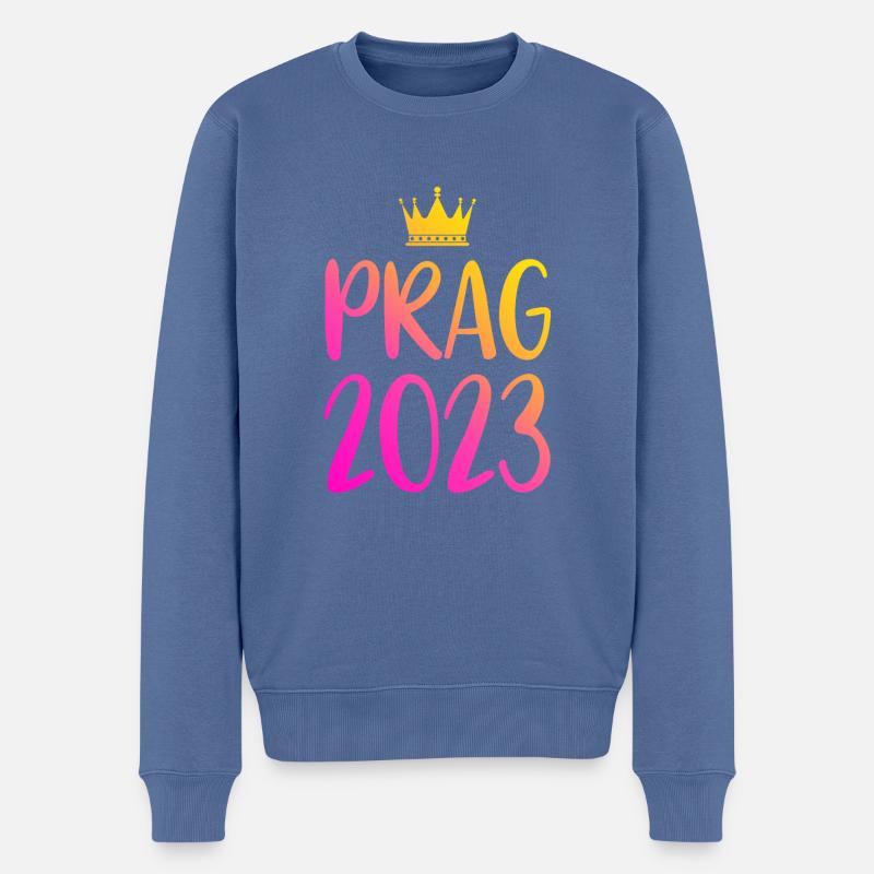 Prag 2023 - Männer Premium Bio Pullover - Taubenblau