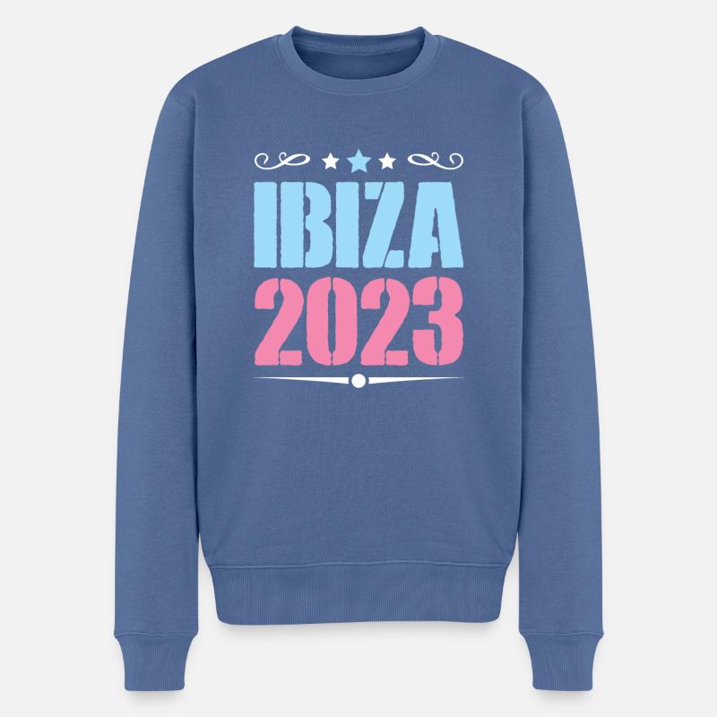 Ibiza 2023 - Männer Premium Bio Pullover - Taubenblau