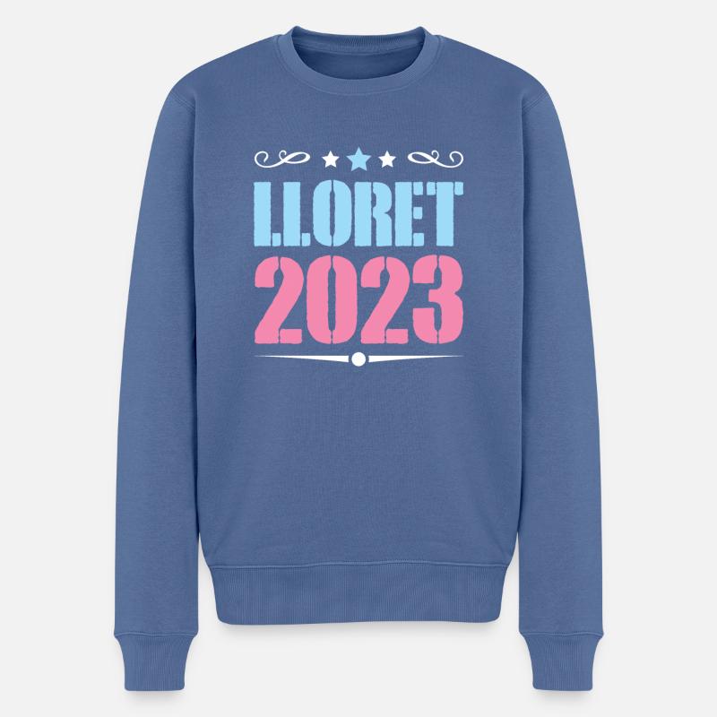 Lloret de Mar 2023 - Pull Premium bio Homme - bleu pigeon