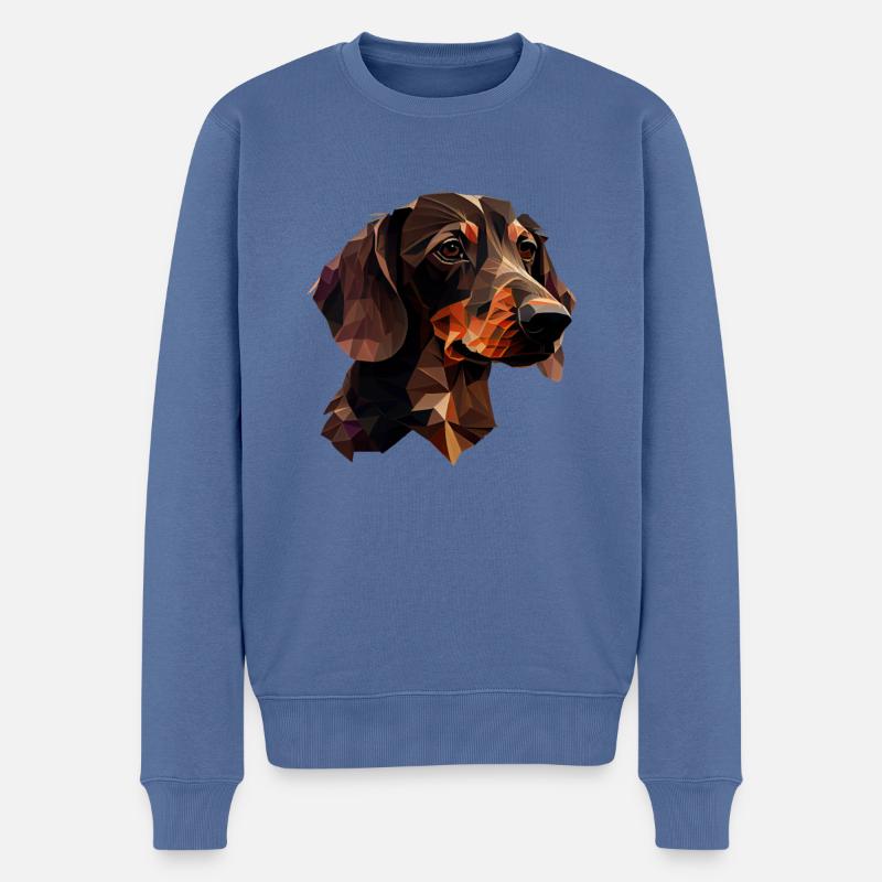 Teckel à poil dur Teckel Chien Chiens Chicoton Teckel - Pull Premium bio Homme - bleu pigeon