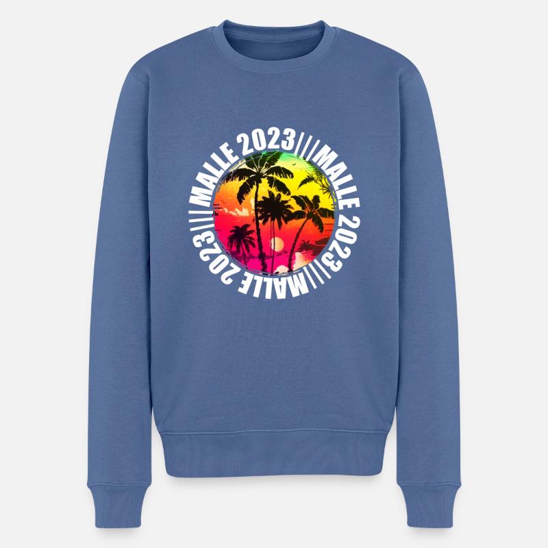 Malle 2023 - Männer Premium Bio Pullover - Taubenblau