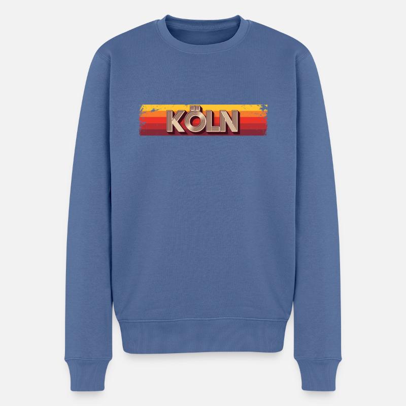 Kölnerin Kölner Köln - Männer Premium Bio Pullover - Taubenblau