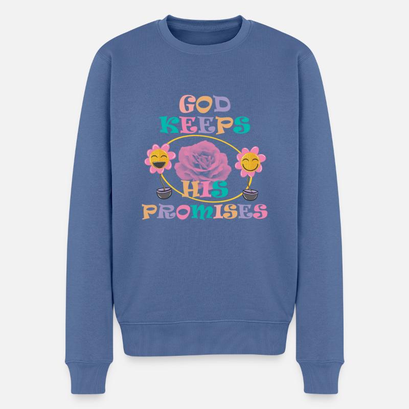 Dieu tient ses promesses 3 - Pull Premium bio Homme - bleu pigeon