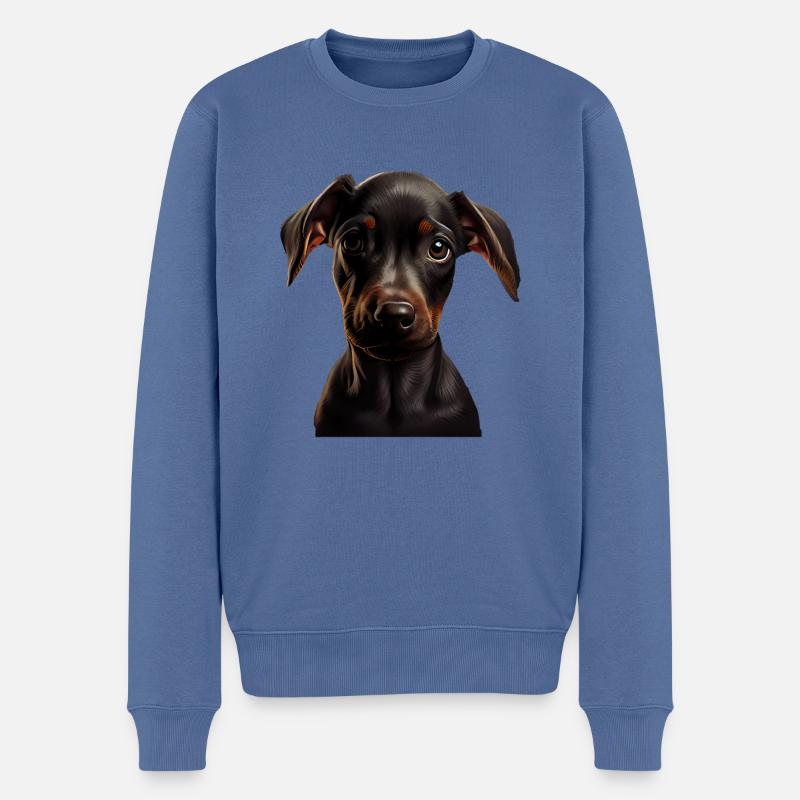 Dobermann Dobermänner Hund Hunde Welpe Dobermann - Männer Premium Bio Pullover - Taubenblau