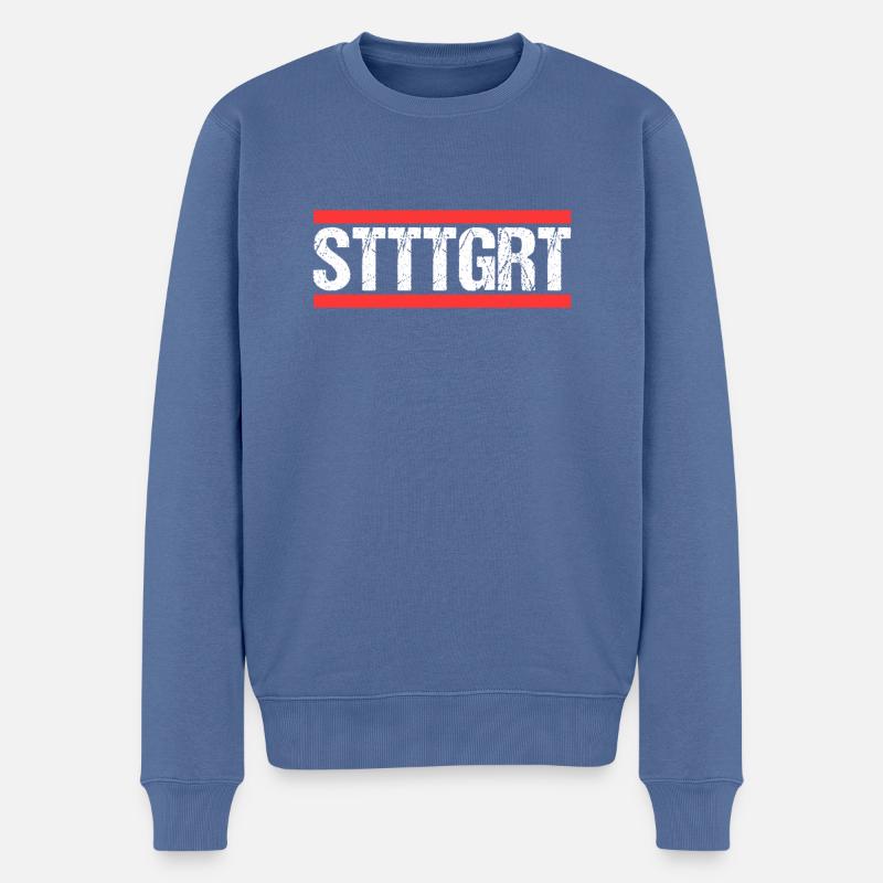 Stuttgartererin Stuttgarterer Stuttgarter - Männer Premium Bio Pullover - Taubenblau