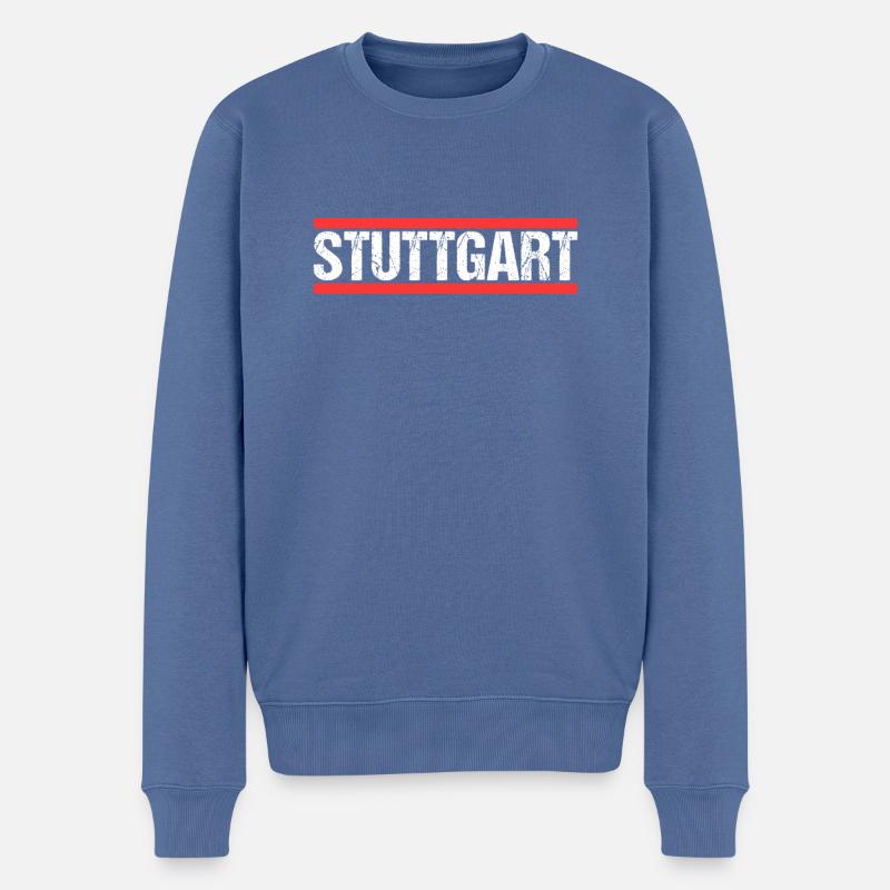 Stuttgartererin Stuttgarterer Stuttgarter - Männer Premium Bio Pullover - Taubenblau