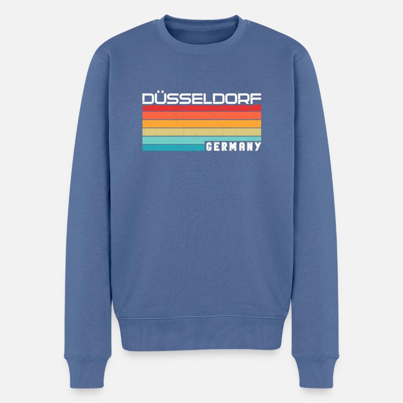 Düsseldorferin Düsseldorfer Düsseldorf - Männer Premium Bio Pullover - Taubenblau