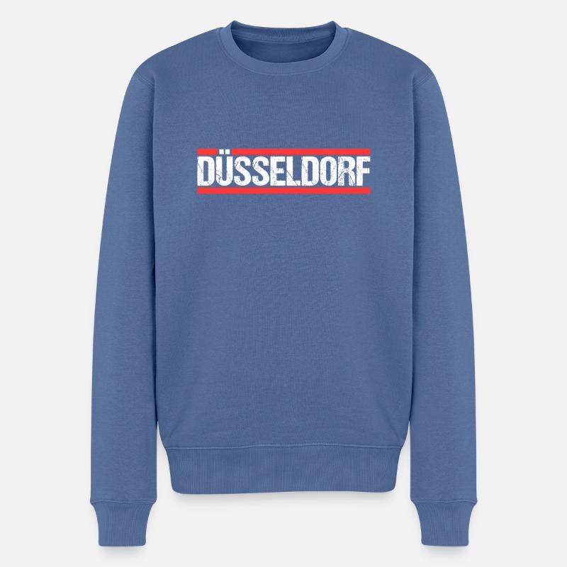 Düsseldorferin Düsseldorfer Düsseldorf - Männer Premium Bio Pullover - Taubenblau