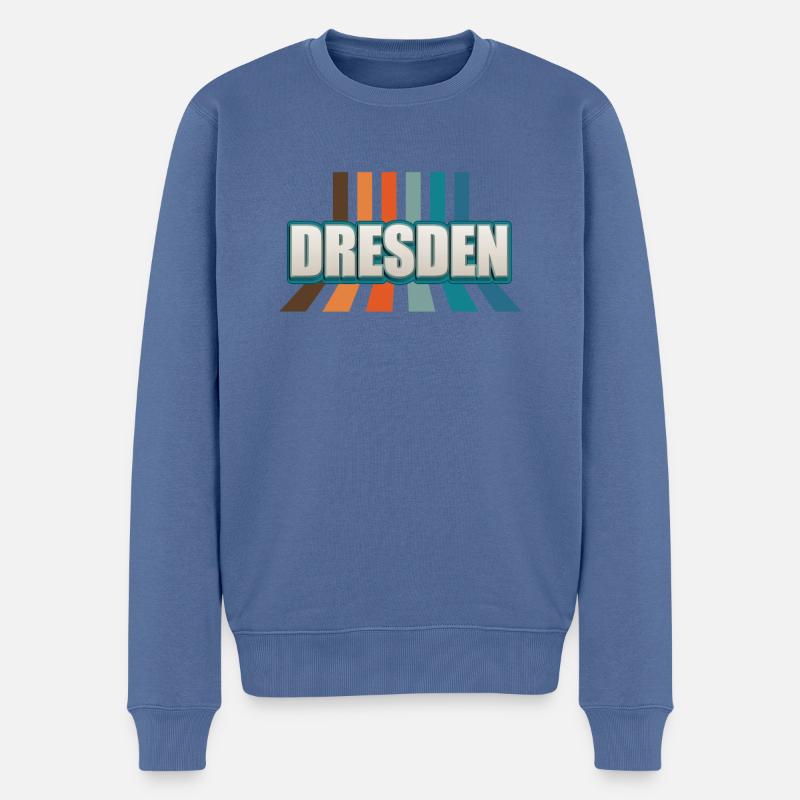 Dresdnerin Dresdner Dresden - Männer Premium Bio Pullover - Taubenblau