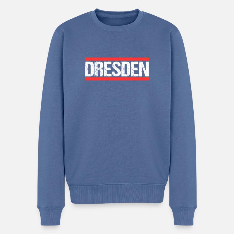 Dresdnerin Dresdner Dresden - Männer Premium Bio Pullover - Taubenblau