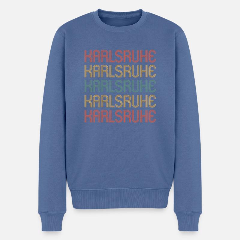 Karlsruherin Karlsruher Karlsruhe - Männer Premium Bio Pullover - Taubenblau