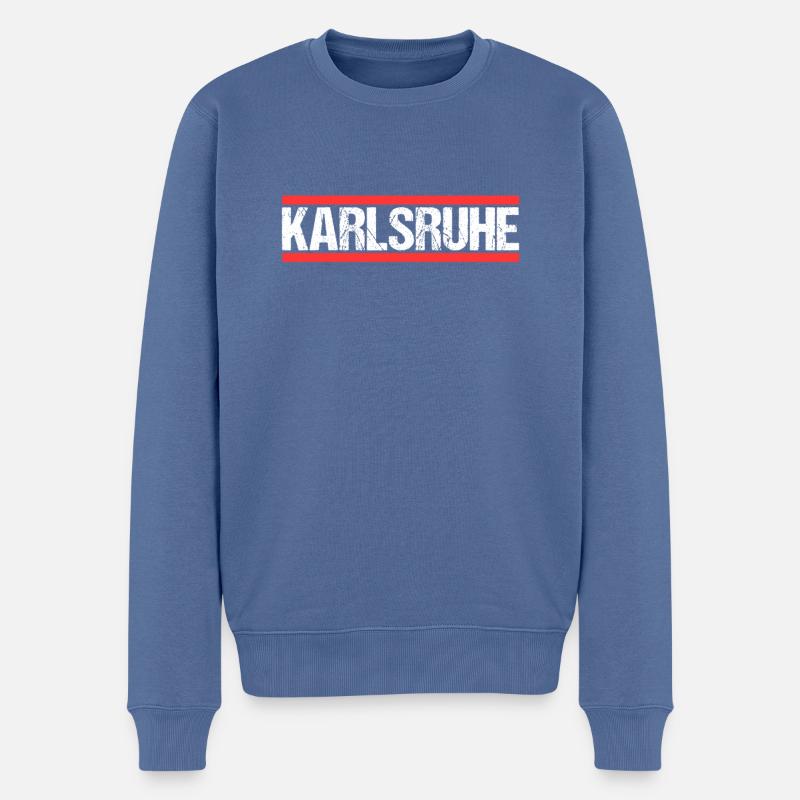 Karlsruherin Karlsruher Karlsruhe - Männer Premium Bio Pullover - Taubenblau