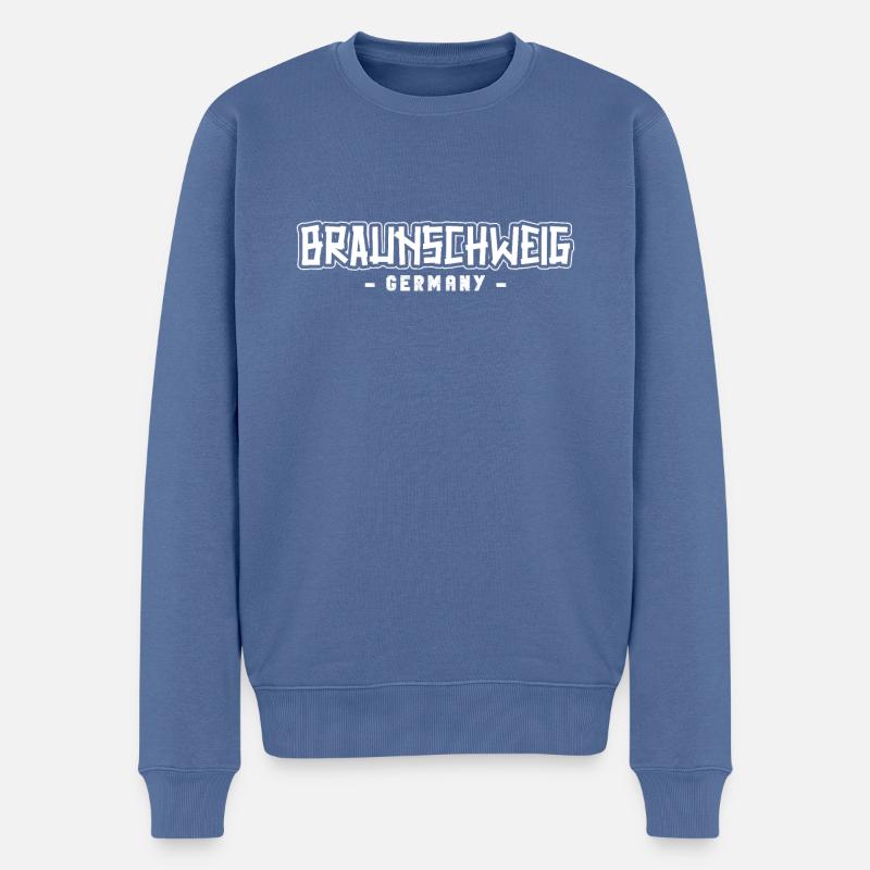 Braunschweigerin Braunschweiger Braunschweig - Männer Premium Bio Pullover - Taubenblau