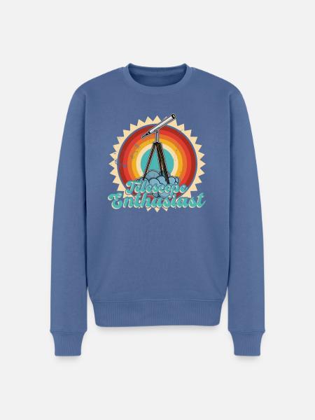 Stargazing Telescope Astronomers - Men's Premium Organic Jumper - stone blue