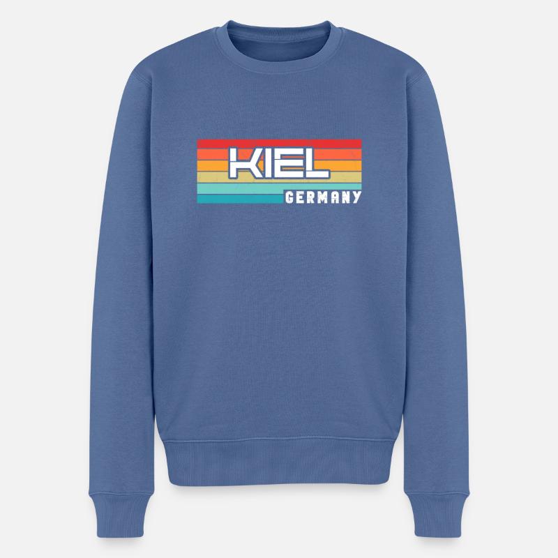 Kielerin Kieler Kiel - Männer Premium Bio Pullover - Taubenblau