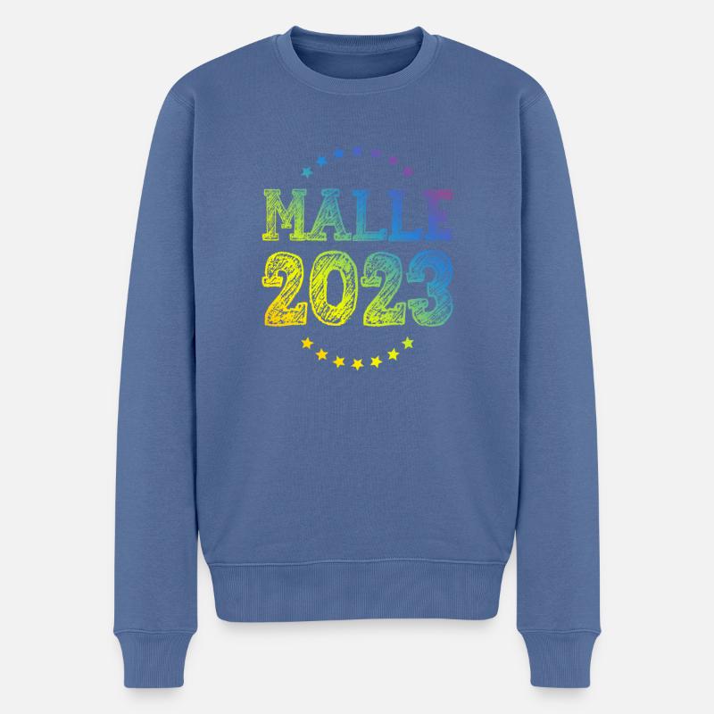 Malle 2023 - Männer Premium Bio Pullover - Taubenblau