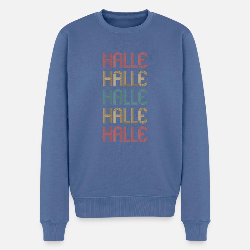 Hallenserin Hallenser Halle - Männer Premium Bio Pullover - Taubenblau