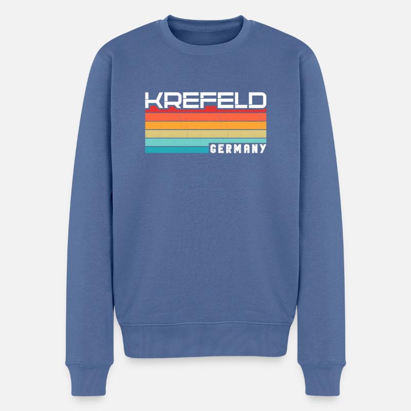 Krefelderin Krefelder Krefeld - Männer Premium Bio Pullover - Taubenblau
