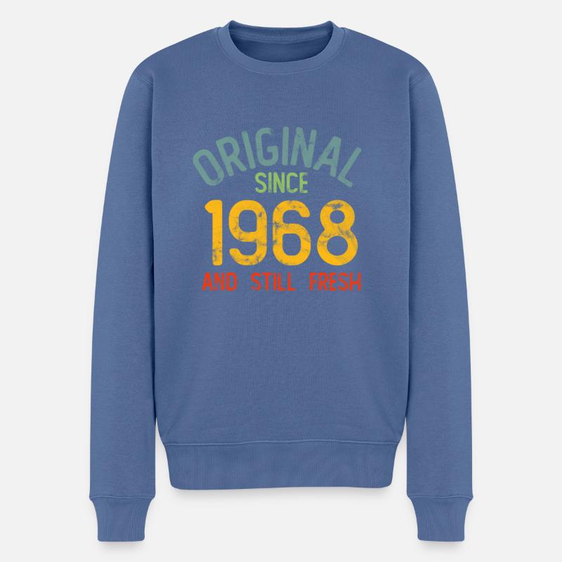 Millésime 1968 - Pull Premium bio Homme - bleu pigeon