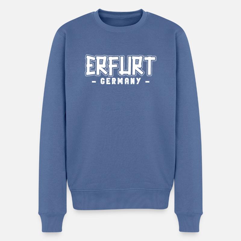 Erfurterin Erfurter Erfurt - Männer Premium Bio Pullover - Taubenblau