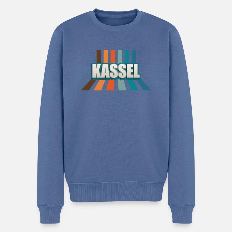 Kasselerin Kasseler Kassel - Männer Premium Bio Pullover - Taubenblau